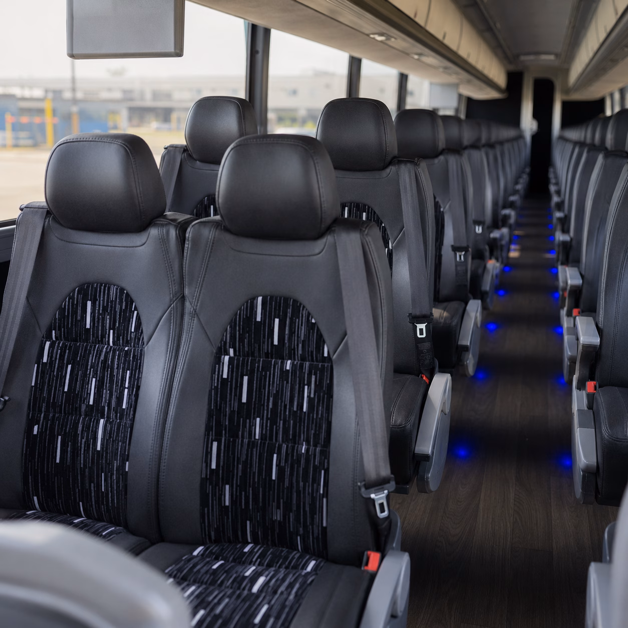 sunrise charter bus services interior