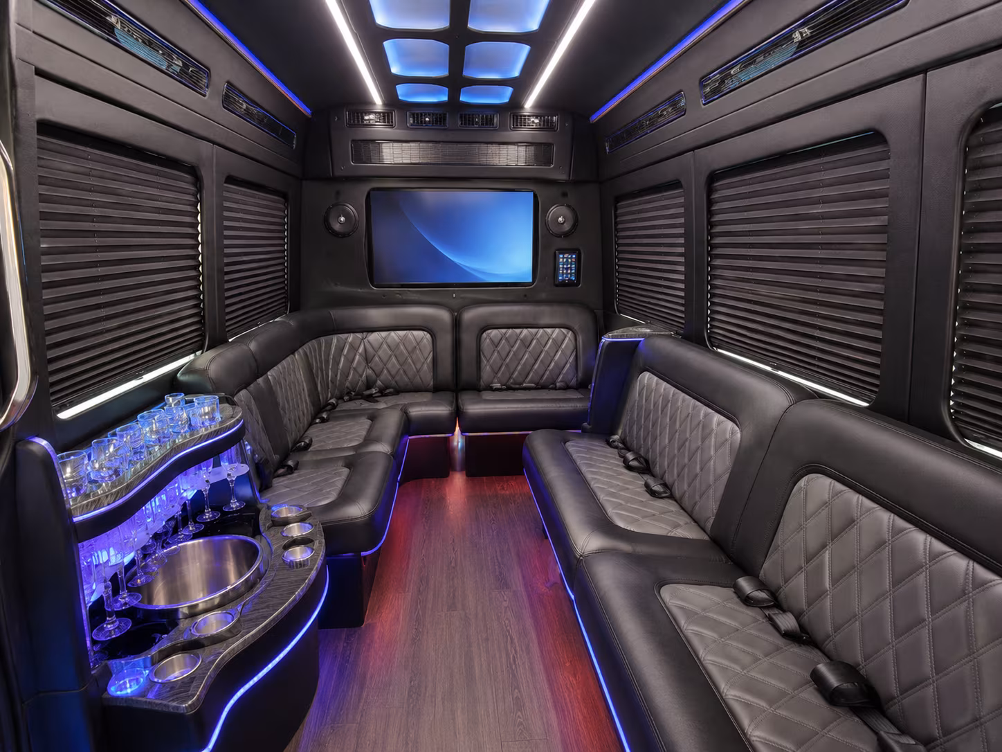 sunrise party bus interior
